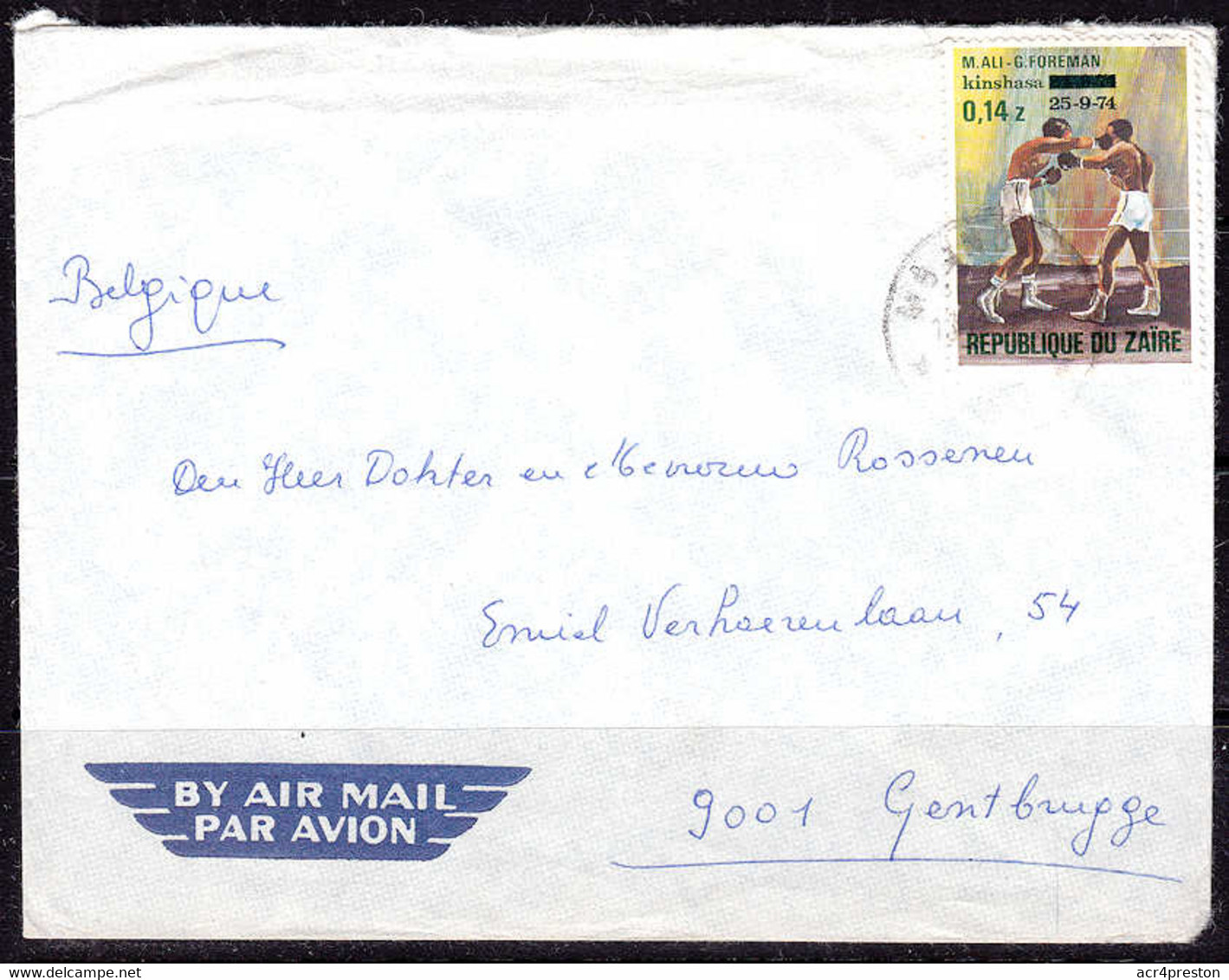 Ca0421  ZAIRE, Boxing On Mbandaka Cover To Belgium - Cartas & Documentos