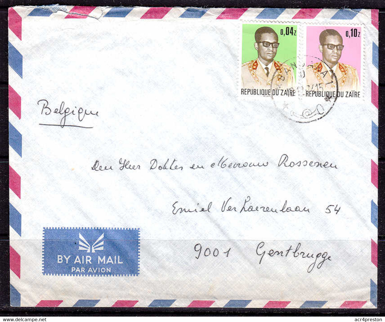 Ca0448  ZAIRE 1974,  Mobutu Stamps On Mbandaka Cover To Belgium - Storia Postale