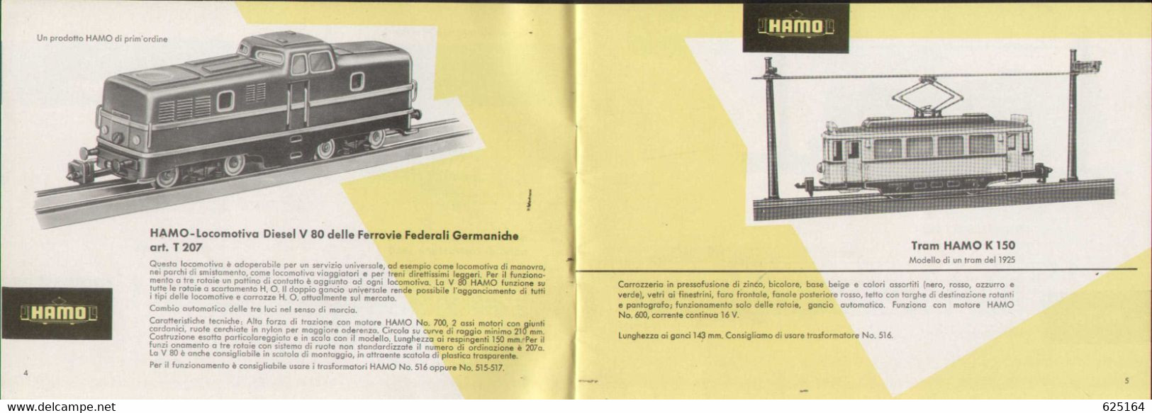 Catalogue HAMO 1961 TRAMWAY & LOCOMOTIVE DIESEL Scala HO Ed. Italiana  - En Suédois - Non Classés