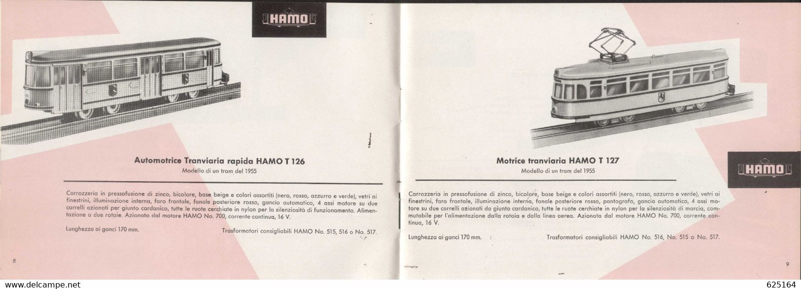 Catalogue HAMO 1961 TRAMWAY & LOCOMOTIVE DIESEL Scala HO Ed. Italiana  - En Suédois - Non Classés