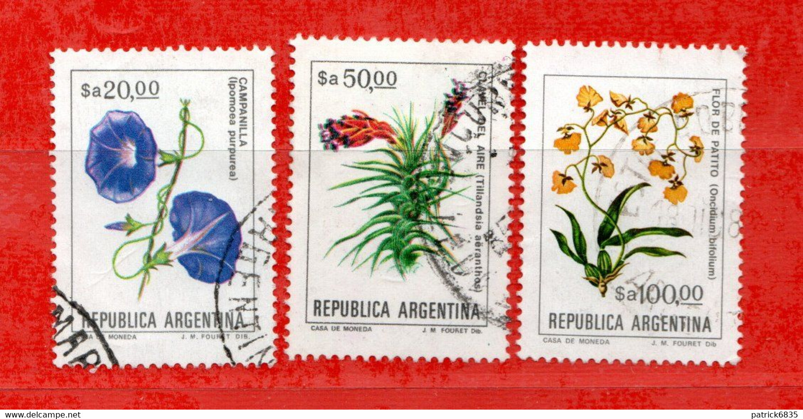 (Us.7) Argentina ° 1984 - Fleurs -  Yvert. 1435-1436-1437 Oblitérer. - Usati