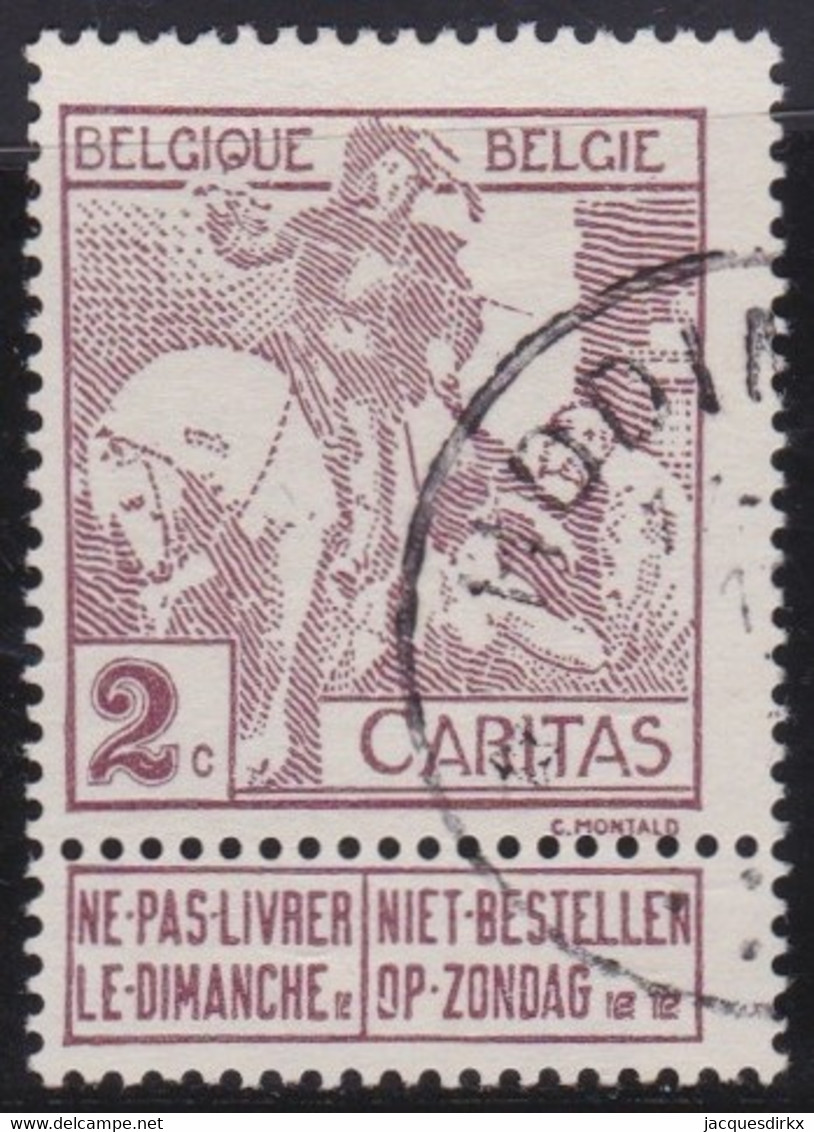 Belgie   .   OBP   .   102       .   O      .    Gestempeld    .   /   .   Oblitéré - 1910-1911 Caritas