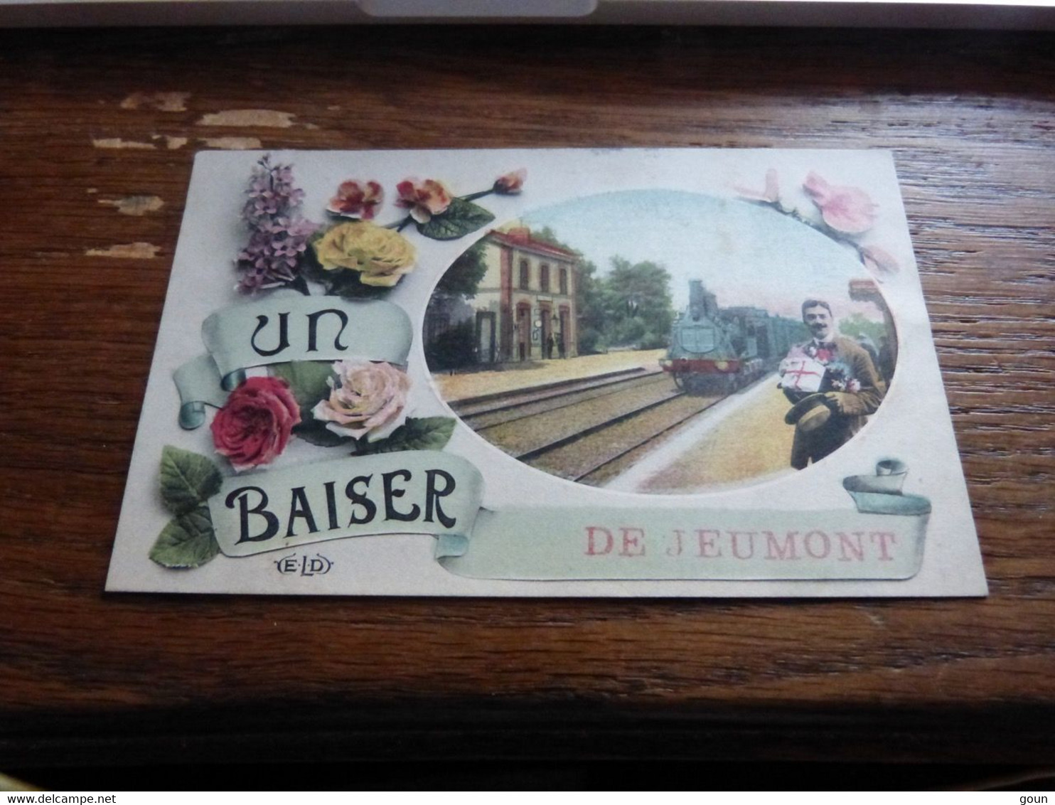 Cpa Un Baiser De Jeumont Train - Souvenir De...