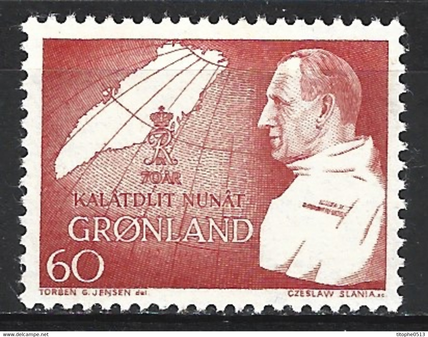 GROENLAND. N°61 De 1969. Roi Frédéric IX. - Königshäuser, Adel