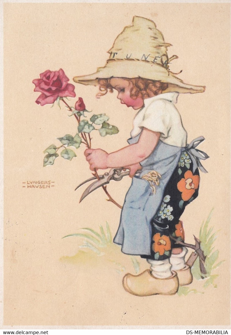 Lungers Hausen - Child W Scissors Gardening , Rose 1946 - Hausen, Lungers