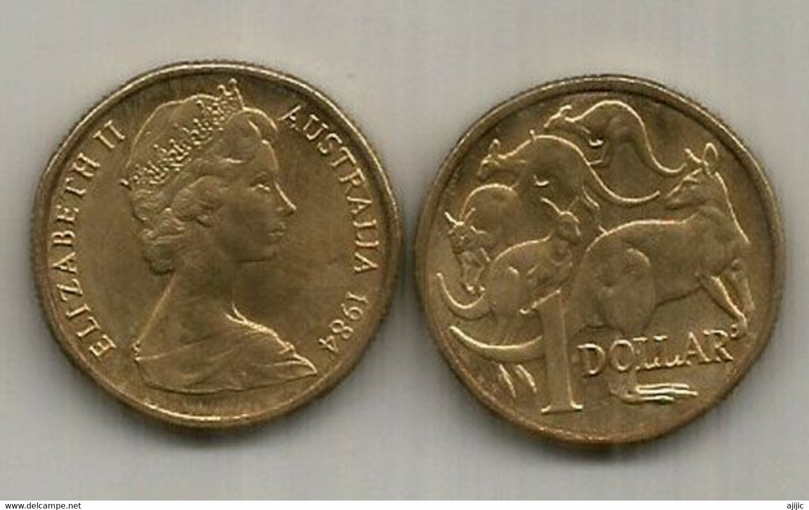 AUSTRALIA  1 Dollar 1984 . Queen Elisabeth II.  2 Pictures Front And Back - Dollar