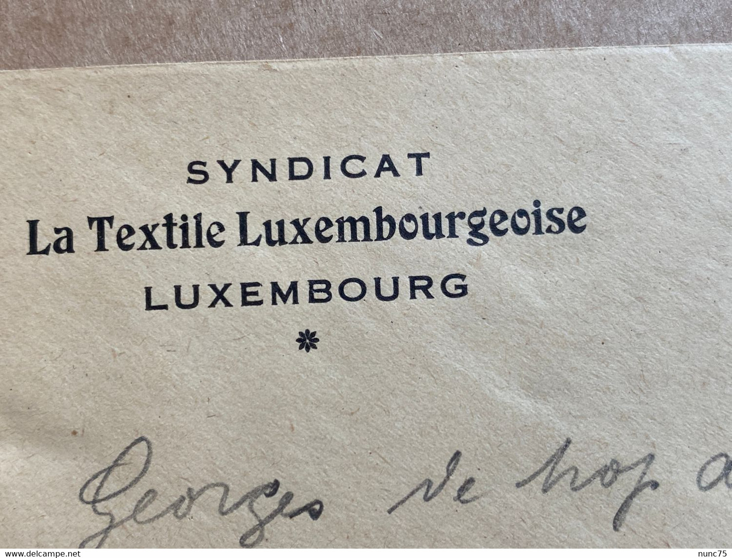 ••• NEW  •••  Document Ancien Enveloppe SYNDICAT LA TEXTILE LUXEMBOURGEOISE Vers 1920  Luxemburg - Luxembourg