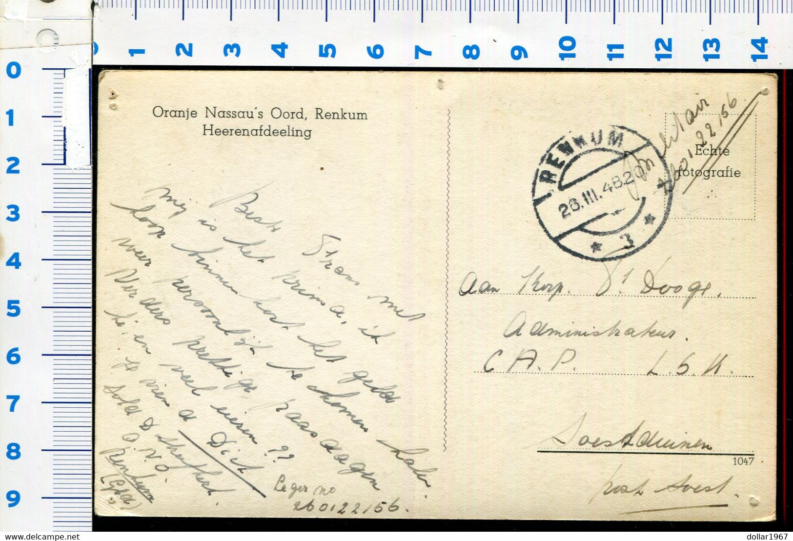 Oranje Nassau's Oord Renkum - Heerenafdeeling 1948  - 2 Scans For Condition.(Originalscan !!) - Renkum