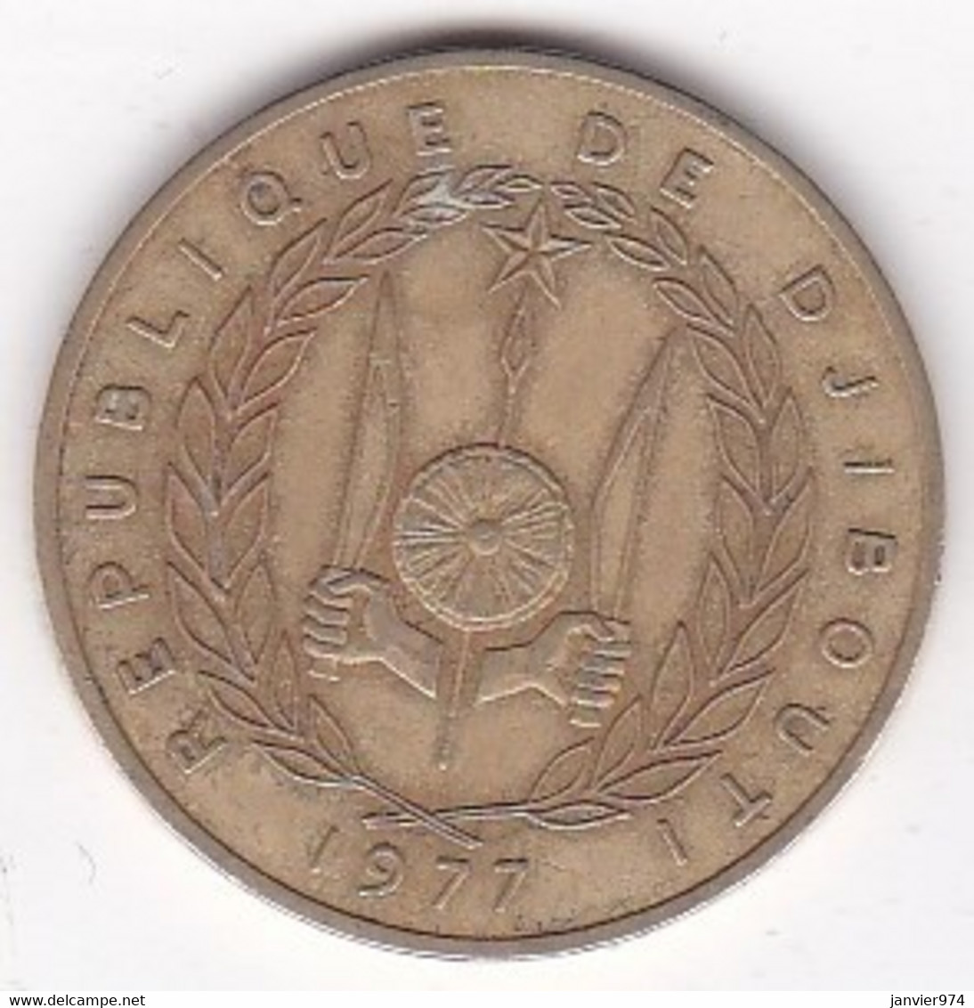 Djibouti 20 Francs 1977 Bronze Aluminium, KM# 24 - Djibouti