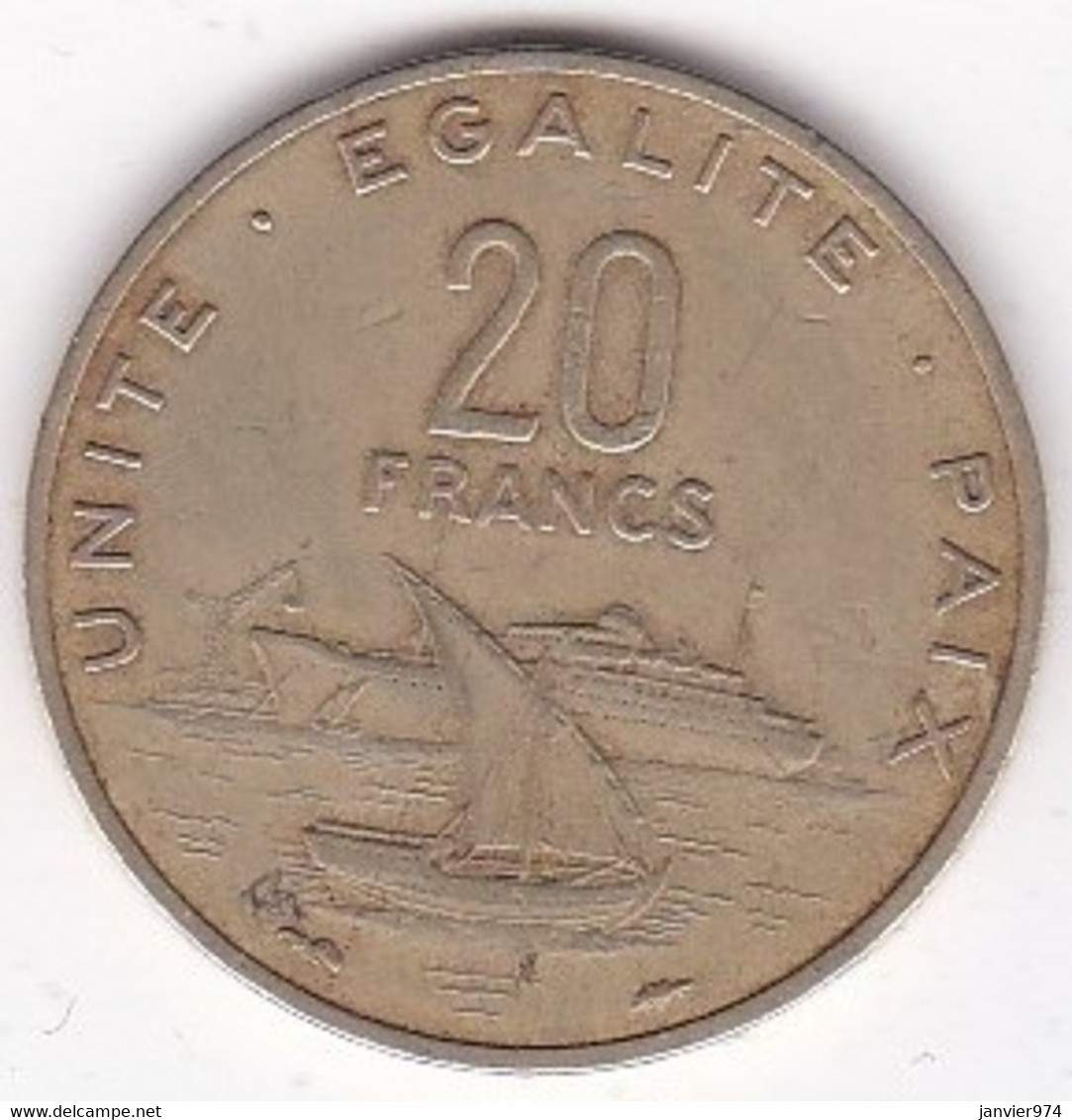 Djibouti 20 Francs 1977 Bronze Aluminium, KM# 24 - Djibouti