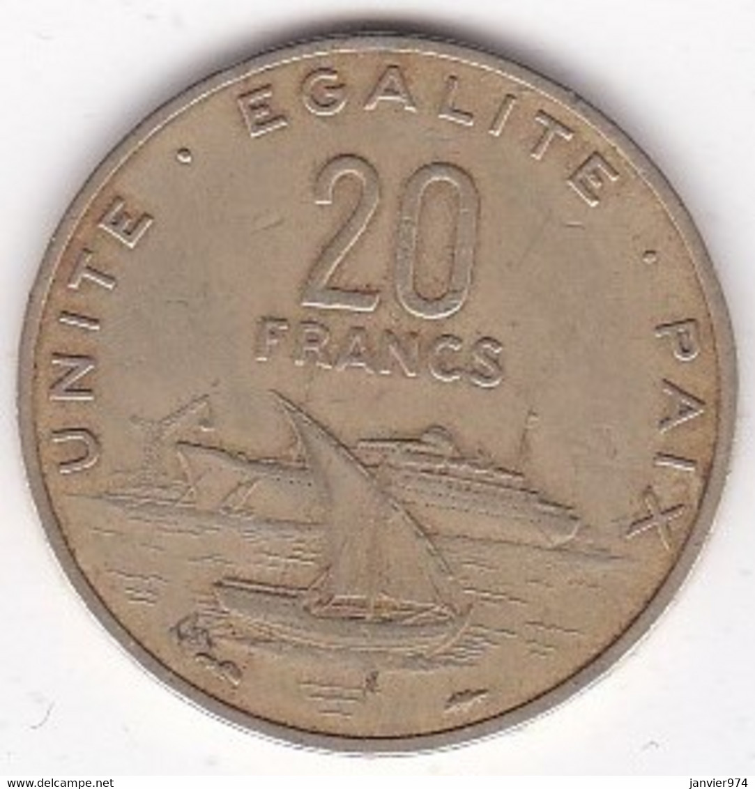 Djibouti 20 Francs 1977 Bronze Aluminium, KM# 24 - Dschibuti