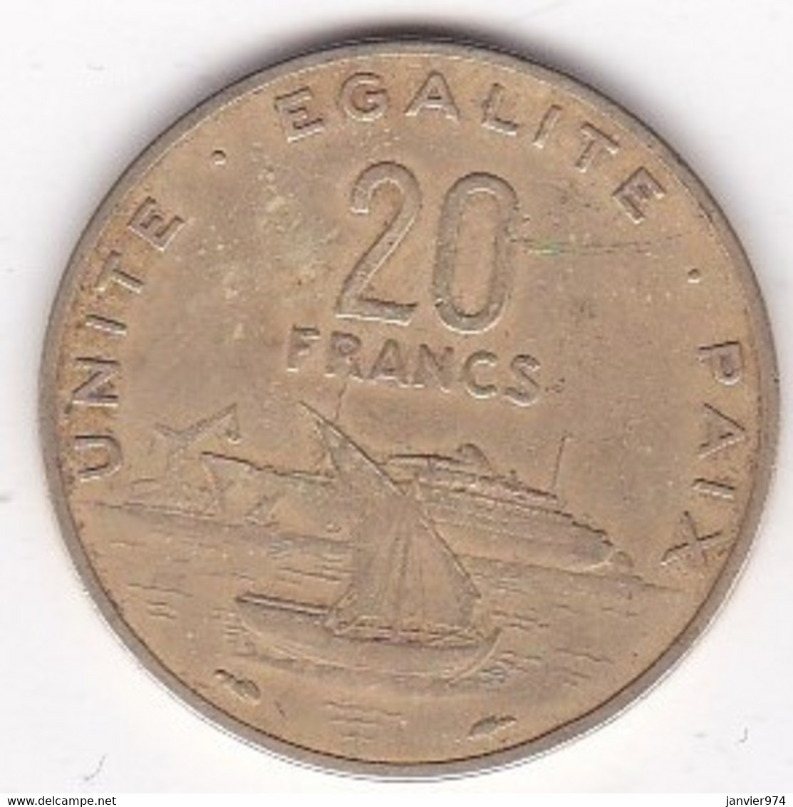 Djibouti 20 Francs 1977 Bronze Aluminium, KM# 24 - Dschibuti