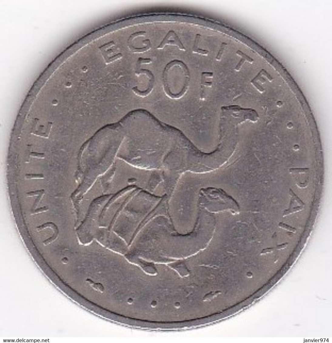 Djibouti 50 Francs 1977, Cupro Nickel, KM# 25 - Djibouti