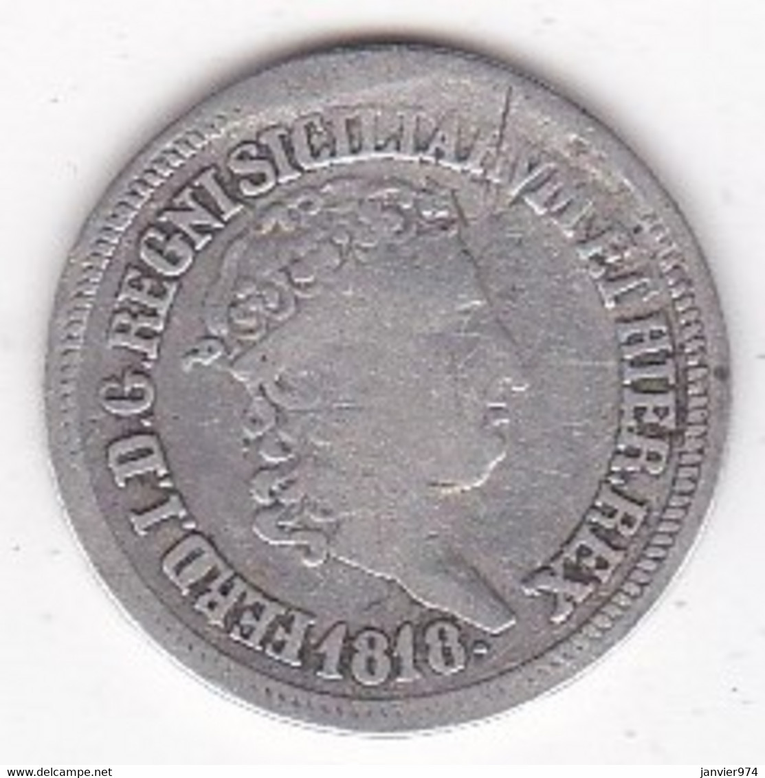 Due Sicilie. Carlino - 10 Grana 1818 Napoli. Ferdinando I, En Argent - Beide Siciliën