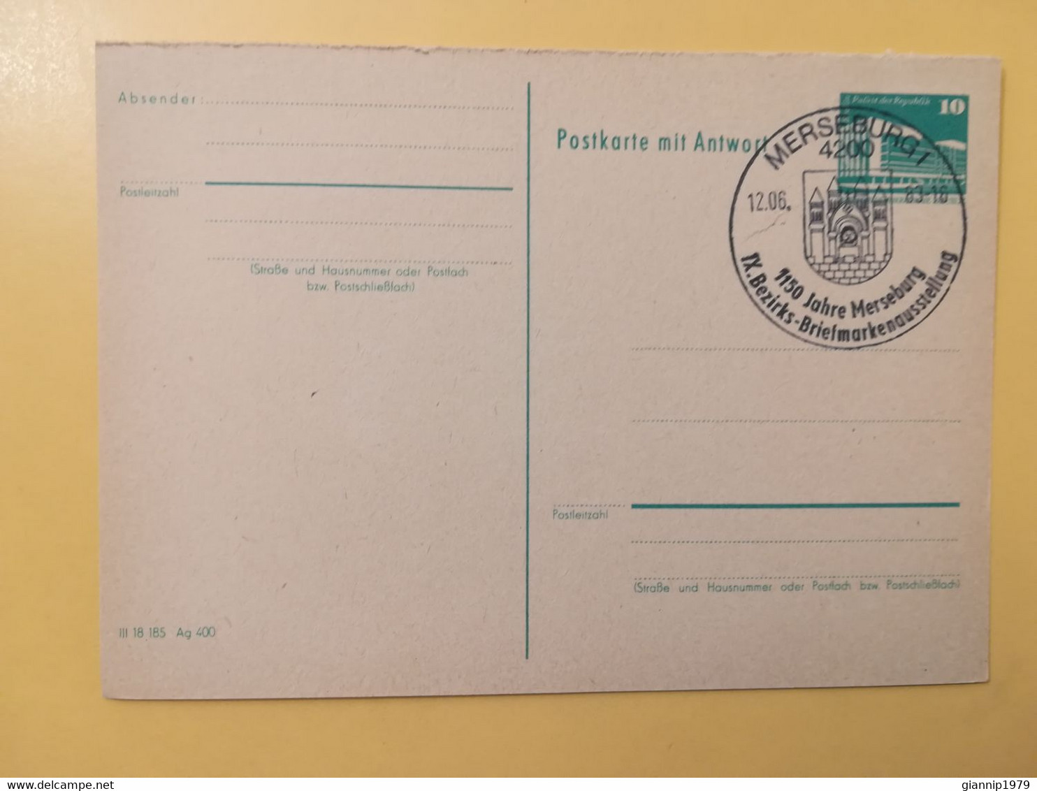 1983 INTERO CARTOLINA POSTALE POSTCARDS FDC GERMANIA DEUTSCHE DDR   OBLITERE' MERSEBURG 1 - Postkarten - Ungebraucht