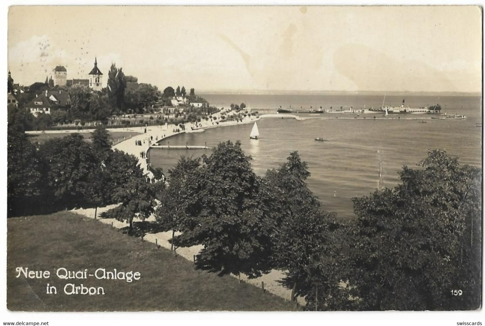 ARBON: "Max Burkhardt"-Foto-AK, Neue Quai-Anlage 1928 - Arbon