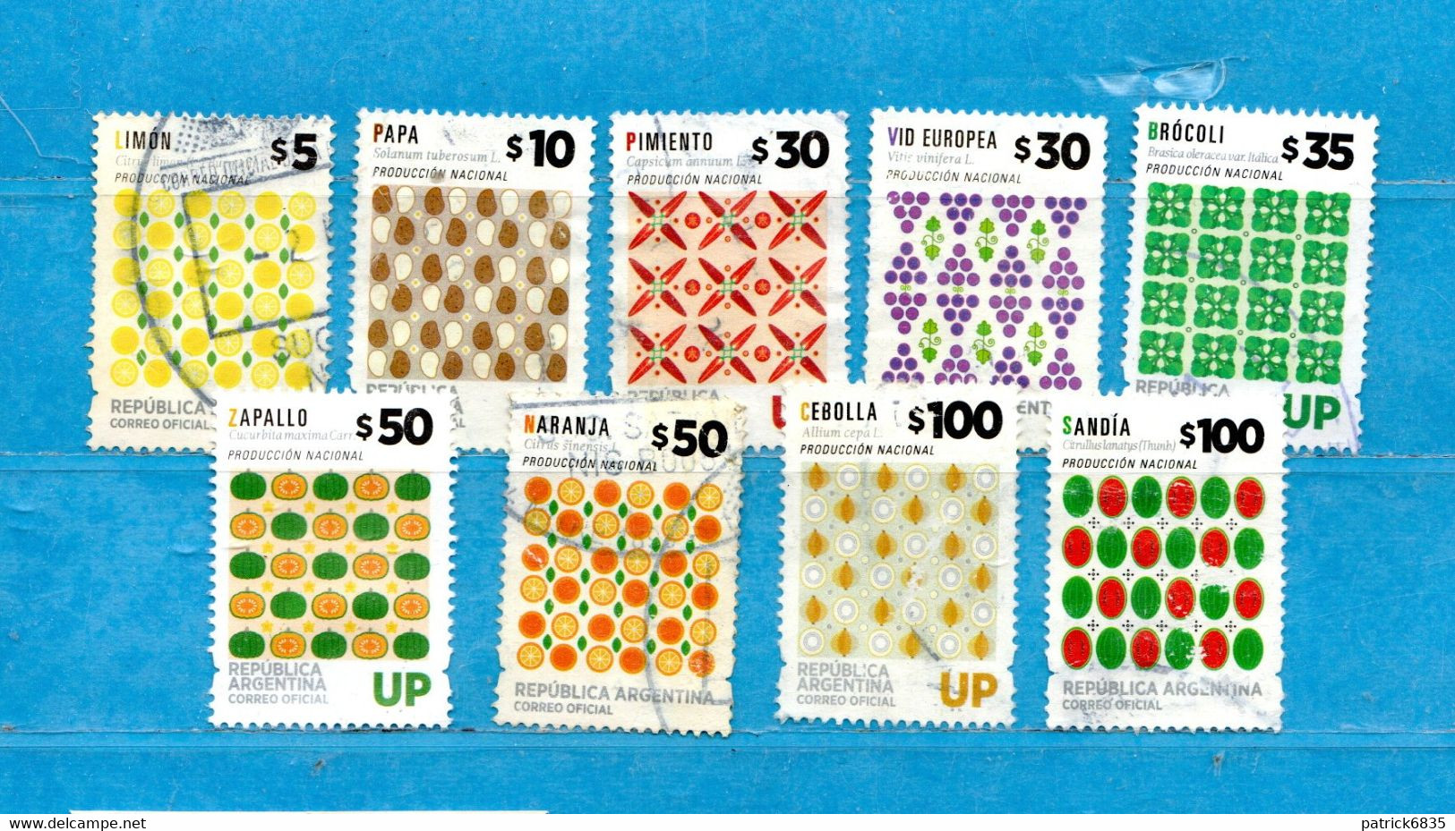 (Us.7) Argentina ° 2016 - Produccion Nacional. 9 Val.  Oblitérer. - Used Stamps