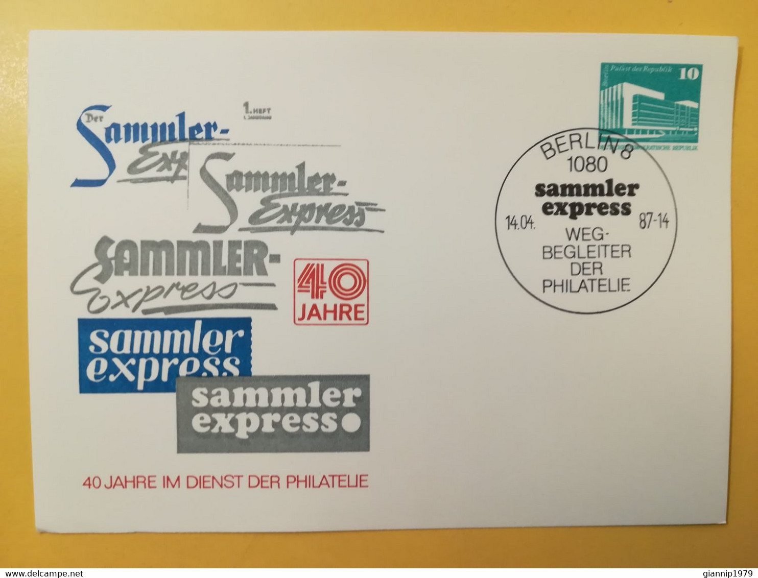 1987 INTERO CARTOLINA POSTALE POSTCARDS FDC GERMANIA DEUTSCHE DDR SAMMLER EXPRESS OBLITERE' BERLIN 8 - Postcards - Mint