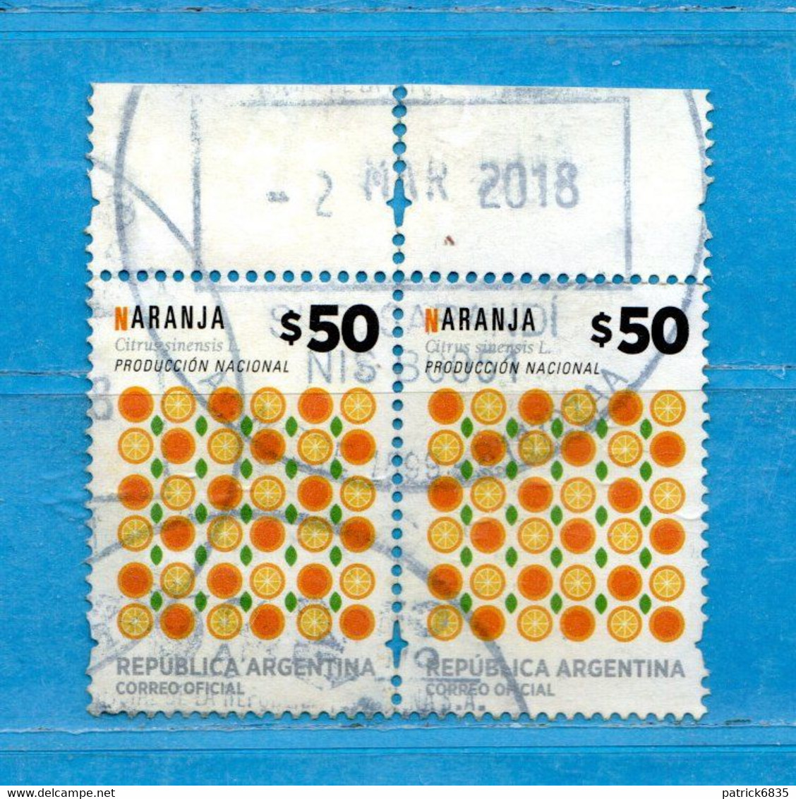 (Us.7) Argentina ° 2016 - Produccion Nacional. NARANJA.  Oblitérer. - Used Stamps