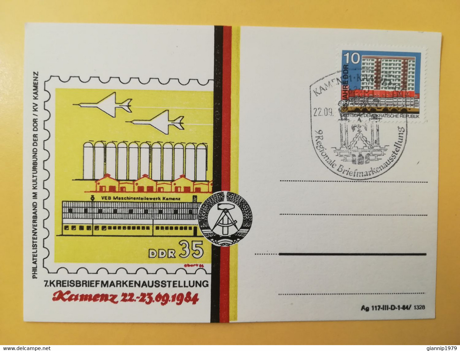 1984 INTERO CARTOLINA POSTALE POSTCARDS FDC GERMANIA DEUTSCHE DDR  OBLITERE' KAMENZ - Cartes Postales - Neuves