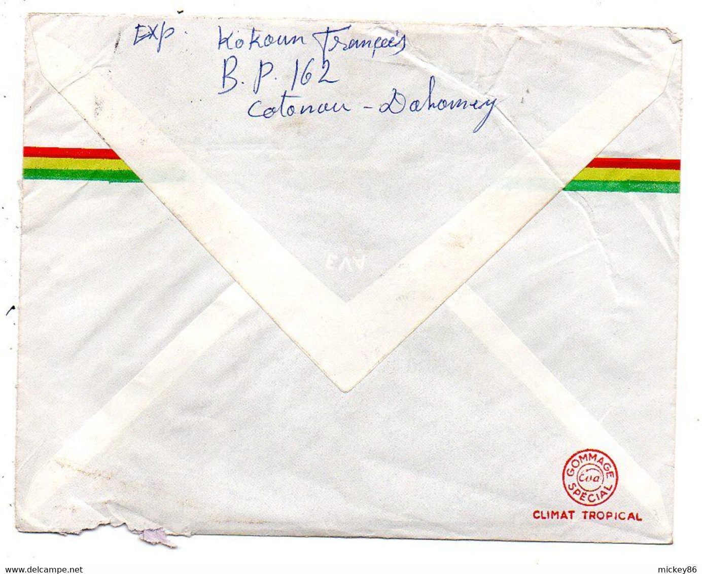 DAHOMEY-1968--lettre De COTONOU  Pour Besançon-25-- Tp Grenoble..ville Olympique Seul Sur Lettre...cachet  LN Loterie - Bénin – Dahomey (1960-...)