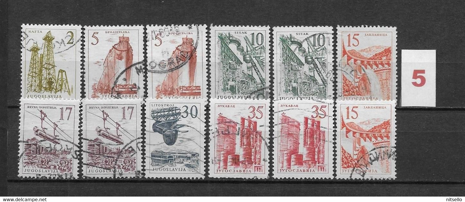 LOTE 1614  ///  YUGOSLAVIA 1958  LOTE  YVERT Nº: 756/760+762/763 ¡¡¡ LIQUIDATION - JE LIQUIDE - LIQUIDACIÓN !!!! - Used Stamps