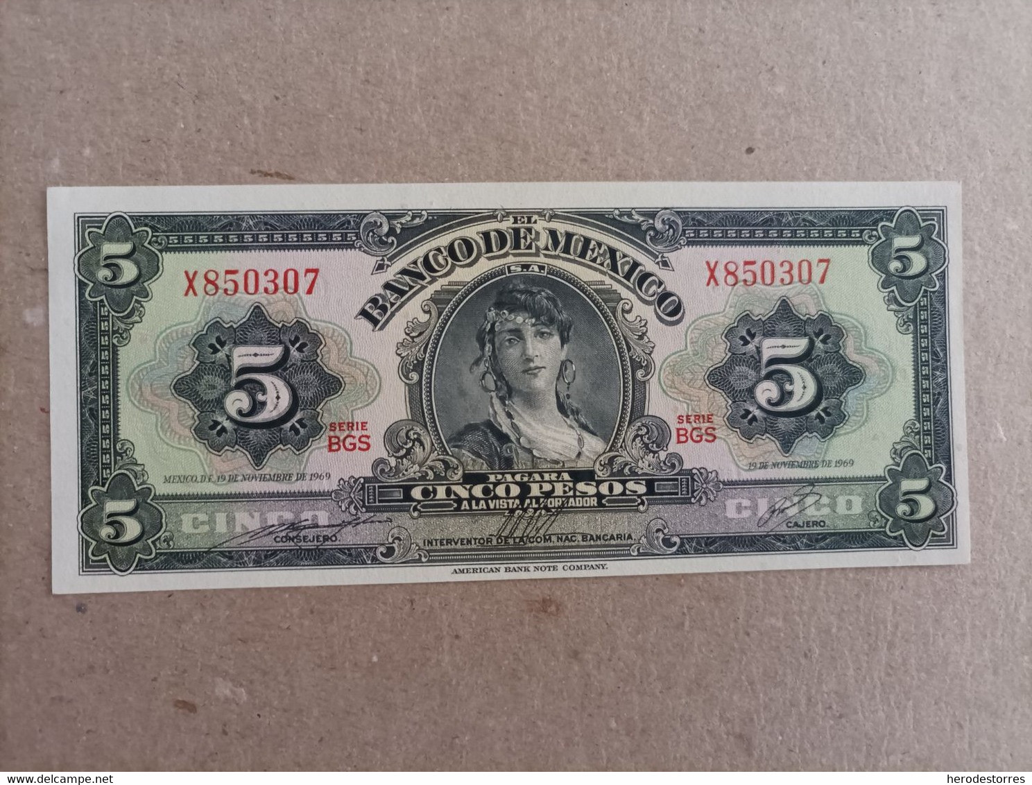 Billete De México De 5 Pesos, Año 1969, UNC - Mexico