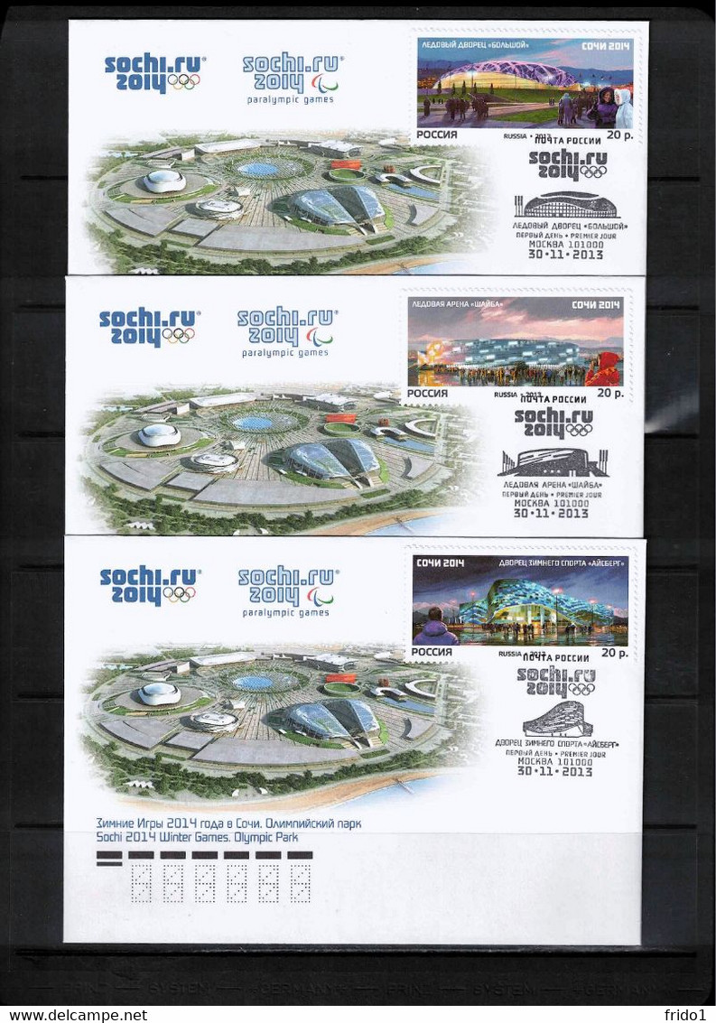 Russia 2013 Olympic Games Sochi Olympic Park FDC - Invierno 2014: Sotchi