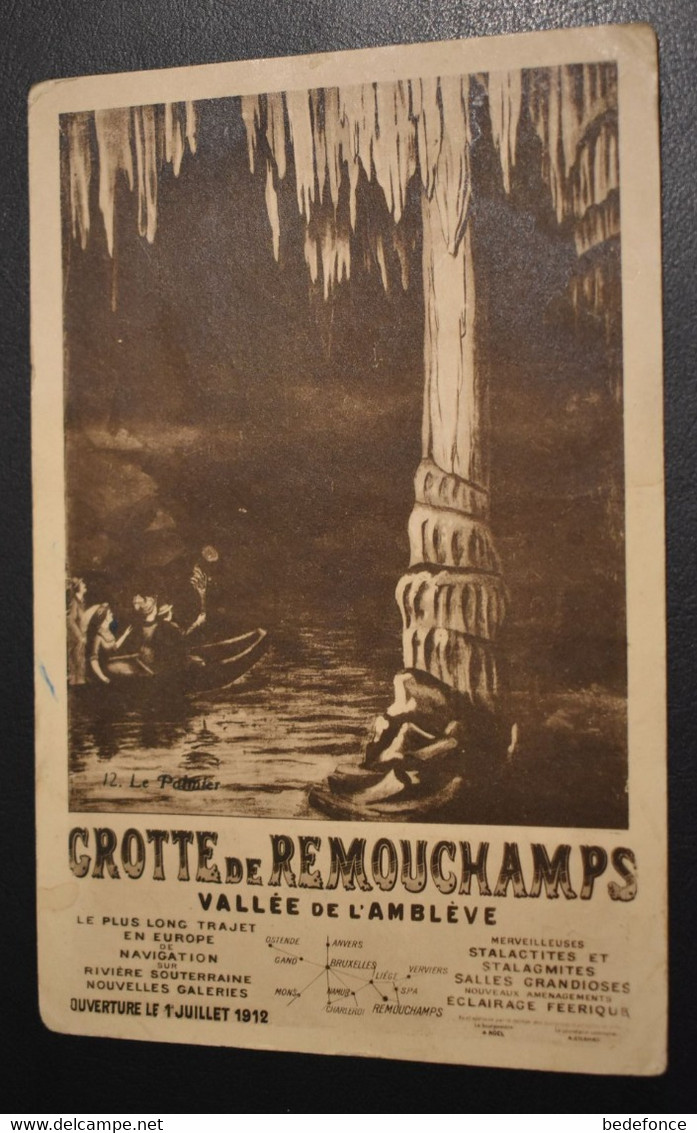 Carte Postale - Belgique - Grotte De Remouchamps - Vallée De L'Amblève - Circulé En 1912 - Aywaille