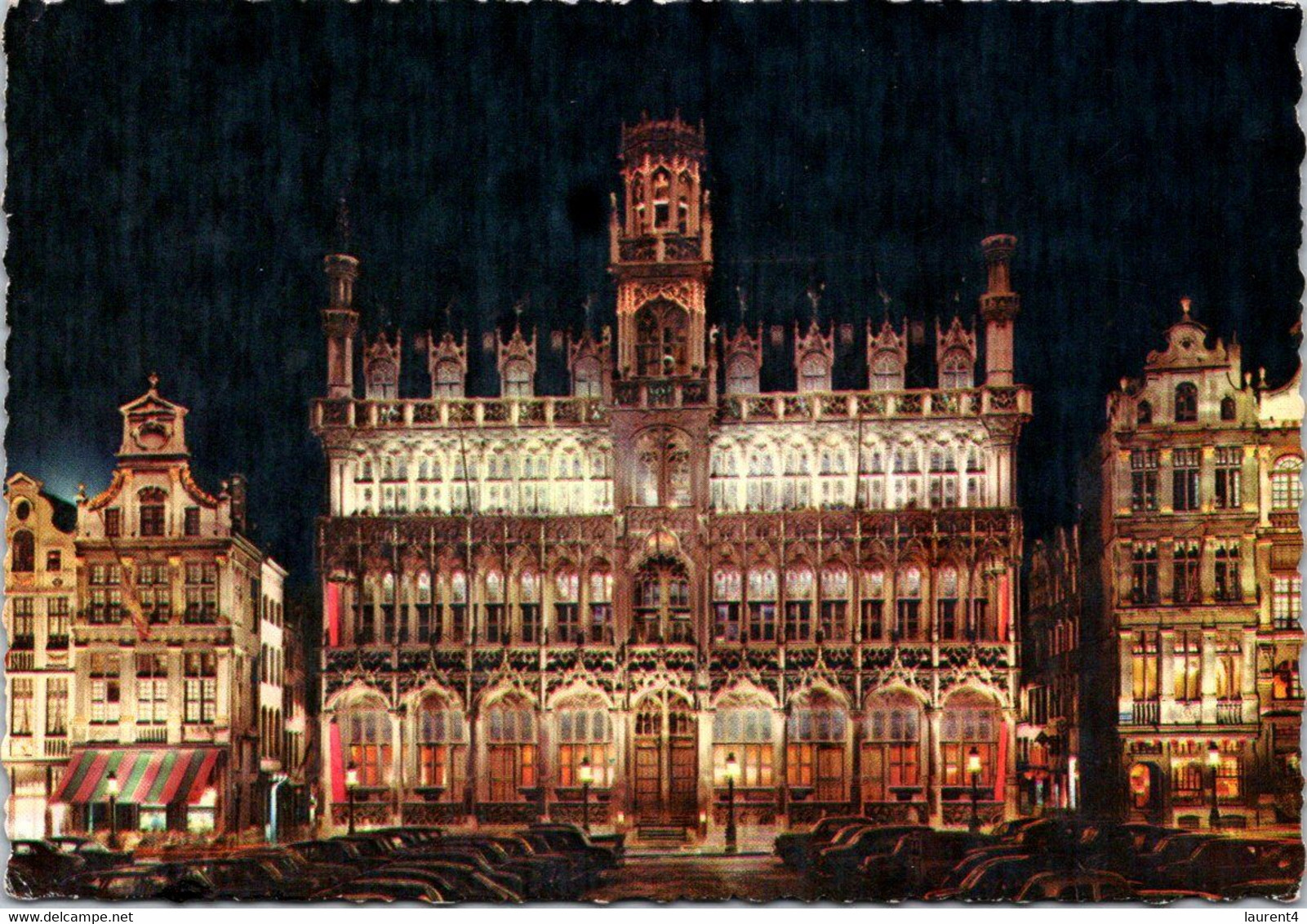 (3 L 53) Belgium - Posted To France 1963 - Brussels Market Place (at Night / La Nuit) - Bruselas La Noche