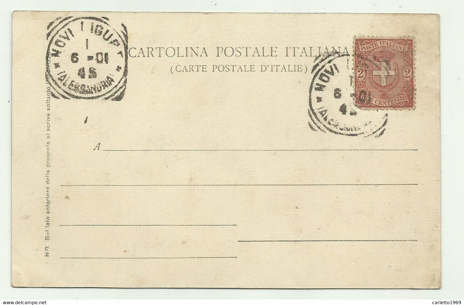 NASCITA DELL'ITALIA 1901 VIAGGIATA FP - Storia