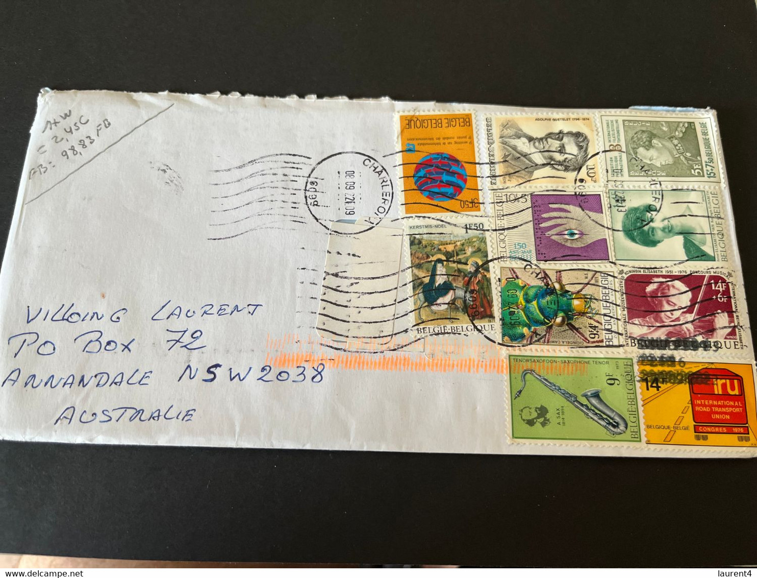 (3 L 54) Letter Posted From Belgium To Australia (during COVID-19 Pandemic) Many Older Stamps - Covers & Documents