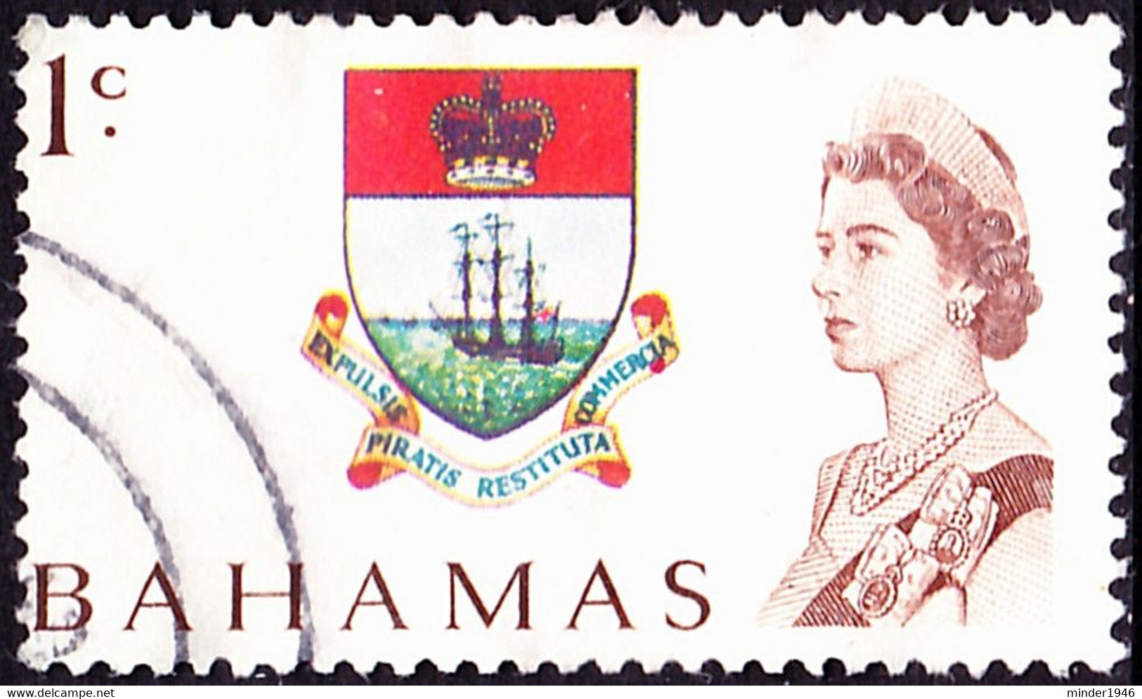 BAHAMAS 1967 QEII 1c Multicoloured SG295 Used - 1963-1973 Ministerial Government