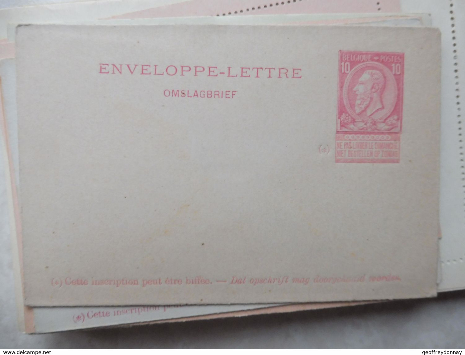 2 Entier Postale Entiers Postaux Enveloppe Lettre 2 Mnh Neuf Perfect Leopold 2 Différents Voir Ecriture En Bas - Briefumschläge