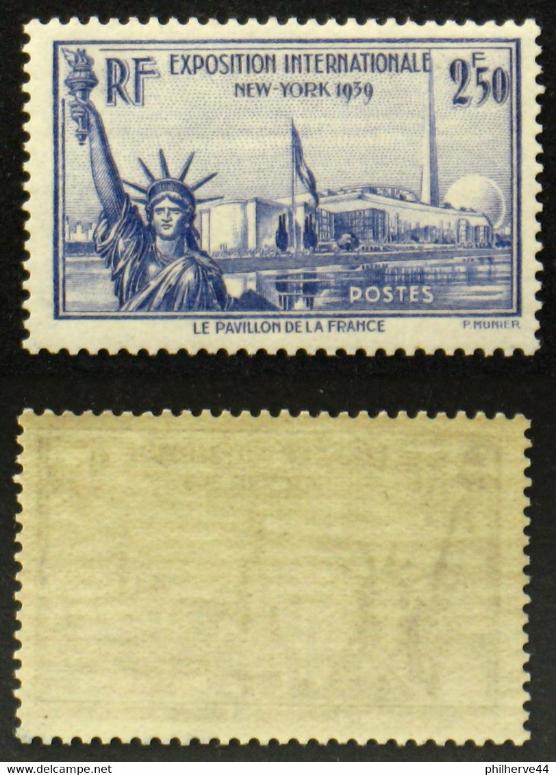 N° 458 2,50F EXPO NEW YORK 1939 Neuf N** TB  Cote 35€ - Nuevos