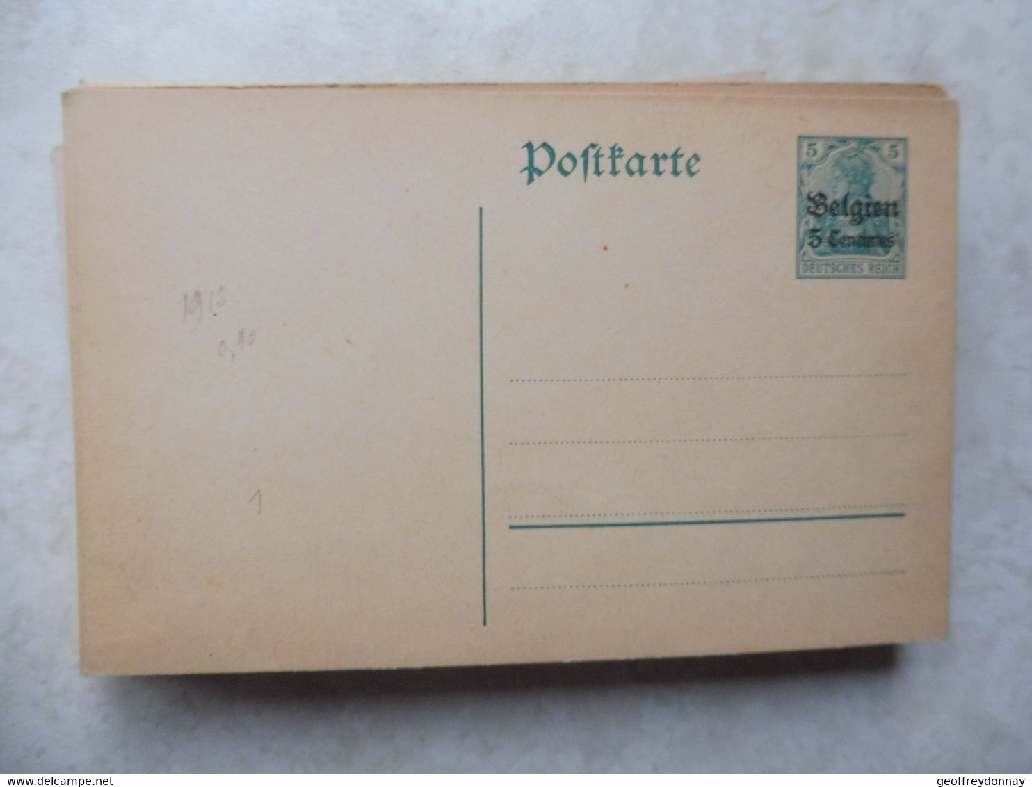 Entier Postale Entiers Postaux Occupation Allemande 1   1914/1918 - Occupation Allemande