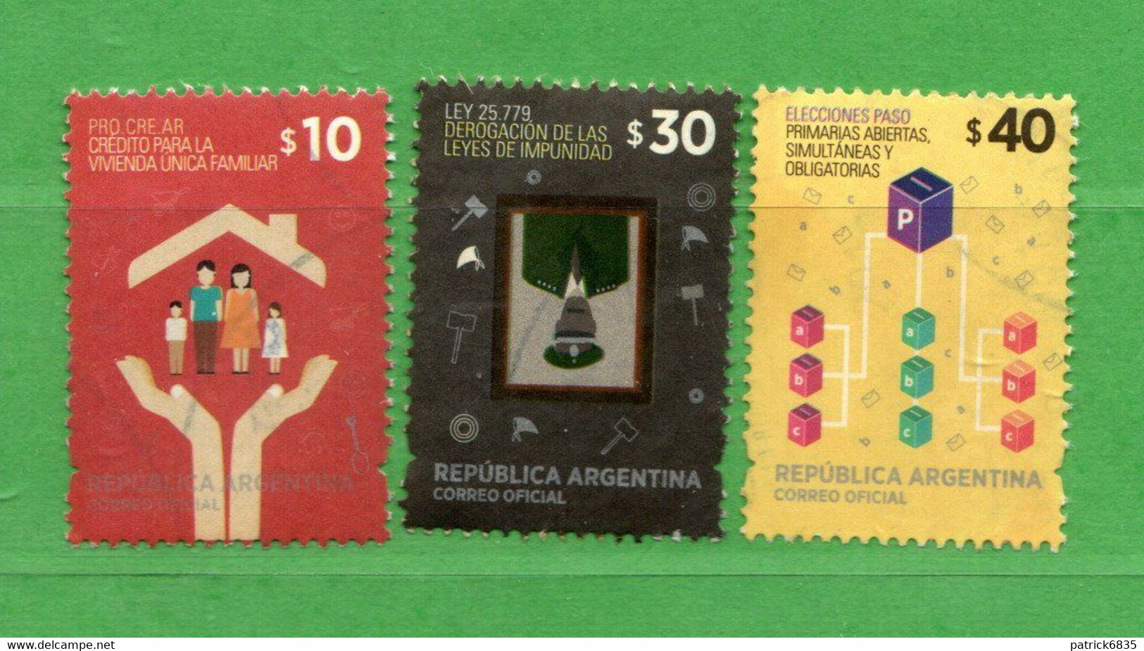 (Us.7) Argentina ° 2014 -  Serie Corrente. 3 Val.  Oblitérer. - Gebraucht