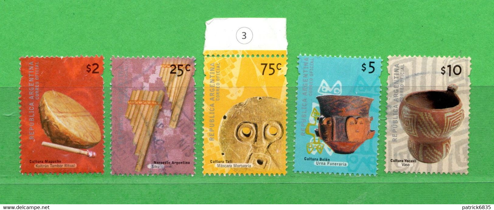 (Us.7) Argentina ° 2000-2008 - Objets Traditionnels. Yv. 2204-2209-2211-2191-2738.  Oblitérer. - Used Stamps