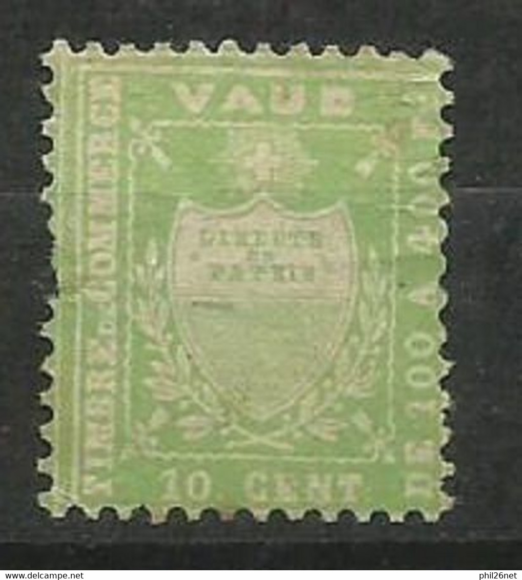 Suisse Canton De Vaud Timbre De Commerce Liberté Et Patrie  10 Cents Vert Neuf (* )       AB/B   Voir Scans - Steuermarken