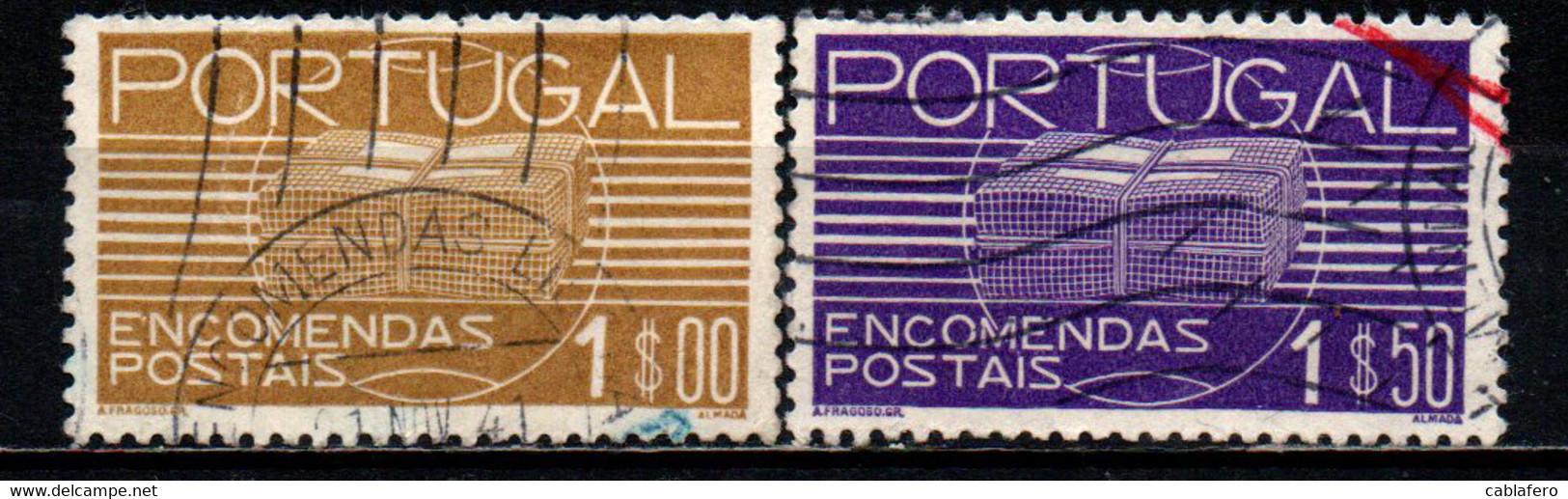 PORTOGALLO - 1936 - PACCO POSTALE IN UN CERCHIO - USATI - Oblitérés