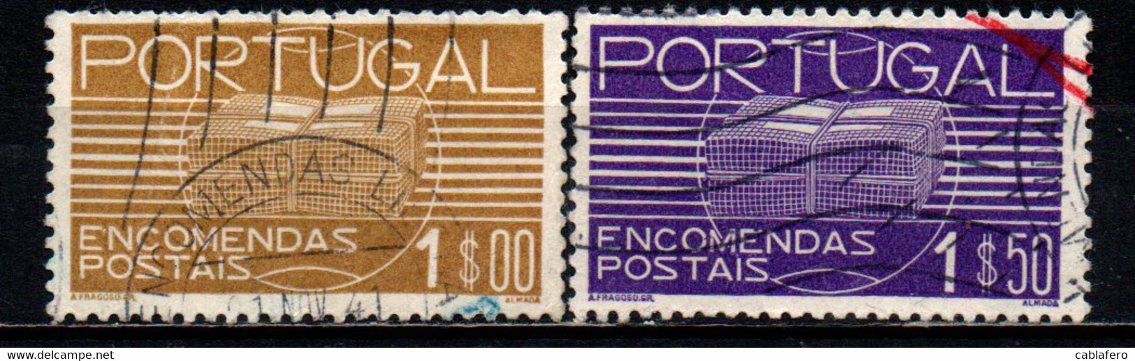 PORTOGALLO - 1936 - PACCO POSTALE IN UN CERCHIO - USATI - Used Stamps