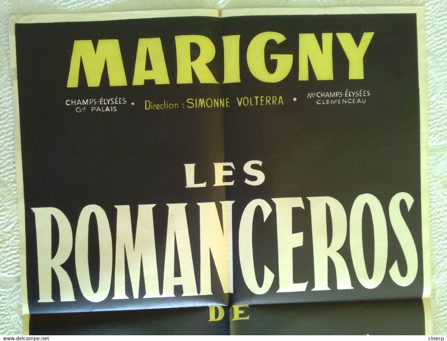 AFFICHE ORIGINALE ANCIENNE Spectacle Danse LES ROMANCEROS De José ESTRADA Théâtre Marigny Volterra Imp St Martin 1950's - Posters