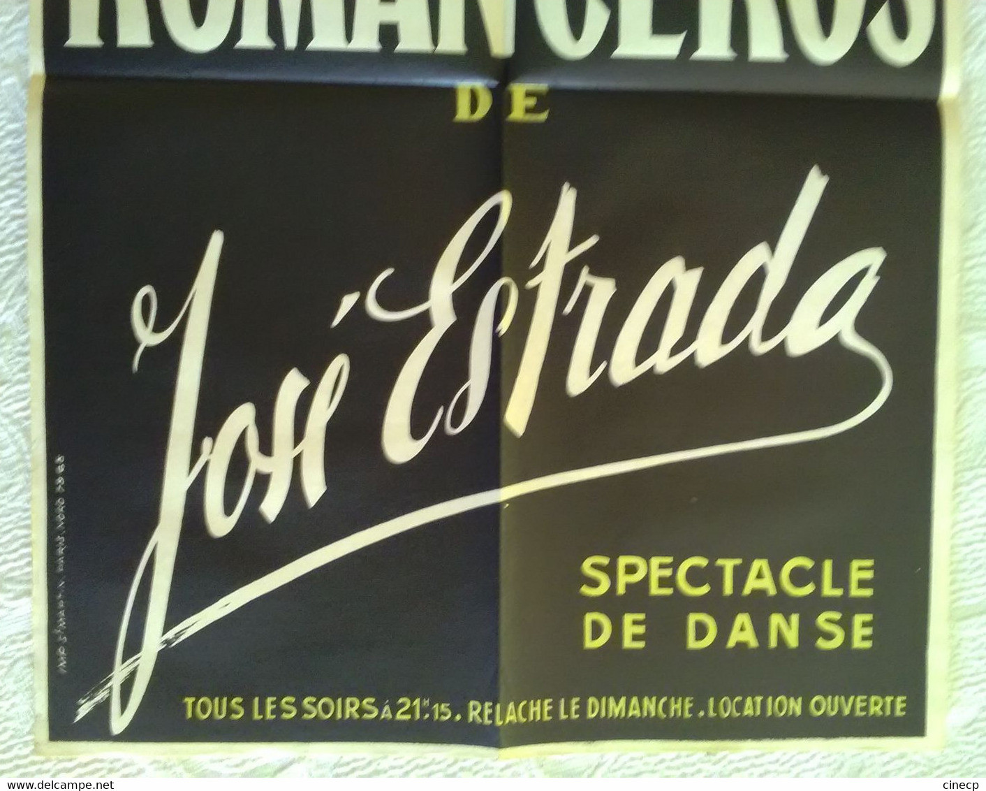 AFFICHE ORIGINALE ANCIENNE Spectacle Danse LES ROMANCEROS De José ESTRADA Théâtre Marigny Volterra Imp St Martin 1950's - Affiches & Posters