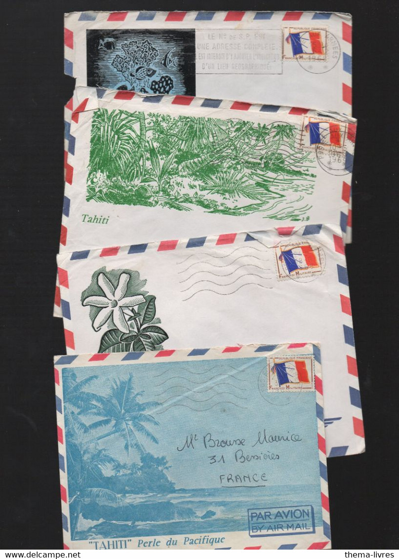 Tahiti :lot De 4 Enveloppes Illustrées Avec Timbre FM  1968-69  (PPP39789) - Tahiti