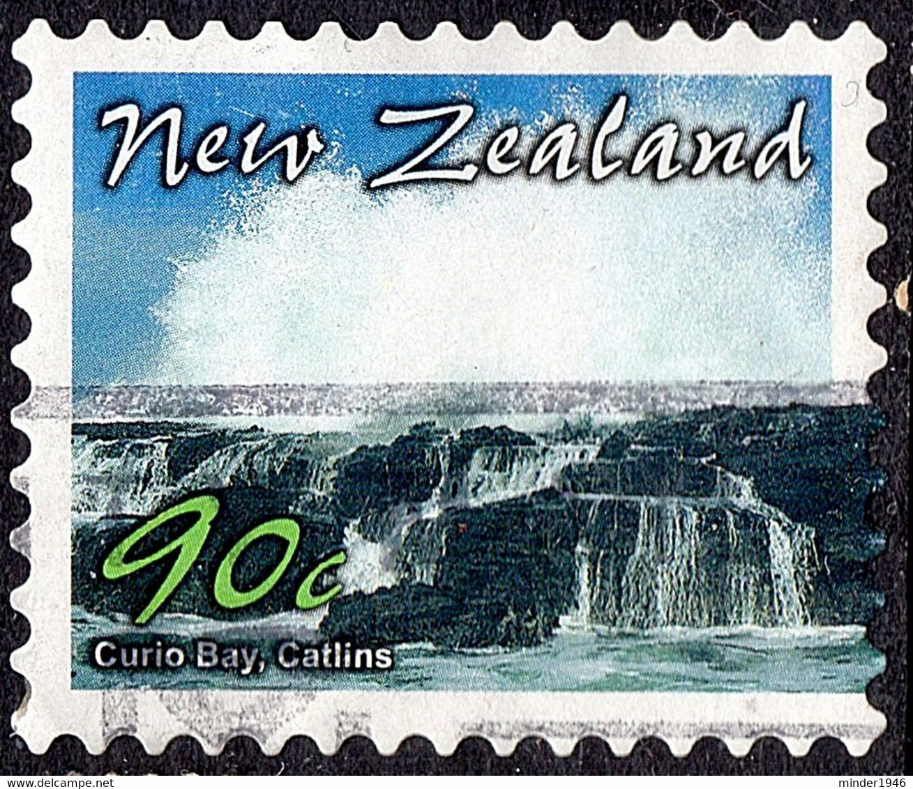 NEW ZEALAND 2002 QEII 90c Multicoloured, Scenery-Curio Bay Catlins SG2517 FU - Oblitérés