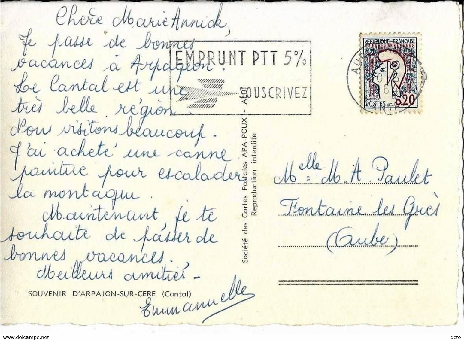 ARPAJON-sur-CERE (15) Souvenir Multivues Ed. Apa-poux, Cpsm GF, Envoi 1964 - Arpajon Sur Cere