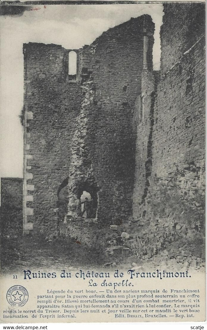 Franchimont   -   Ruines   -   La Chapelle   -   1920   Naar   Blankenberghe - Theux