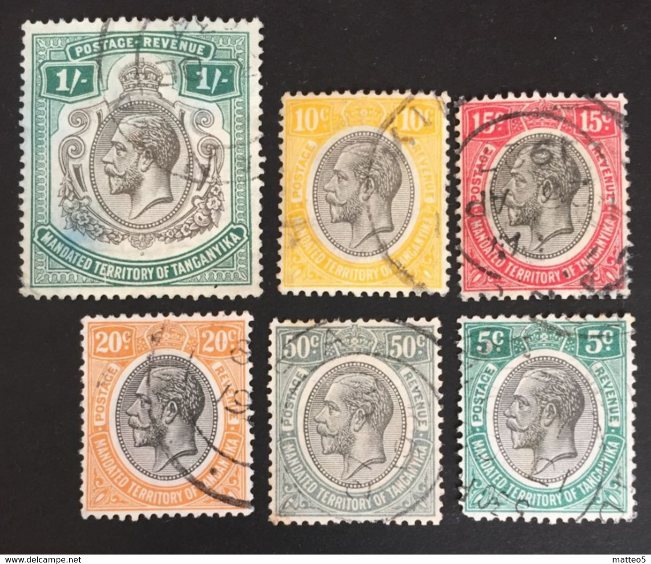 1927 -31 - Tanganyika - King George V - 6 Stamps - Used - Tanganyika (...-1932)