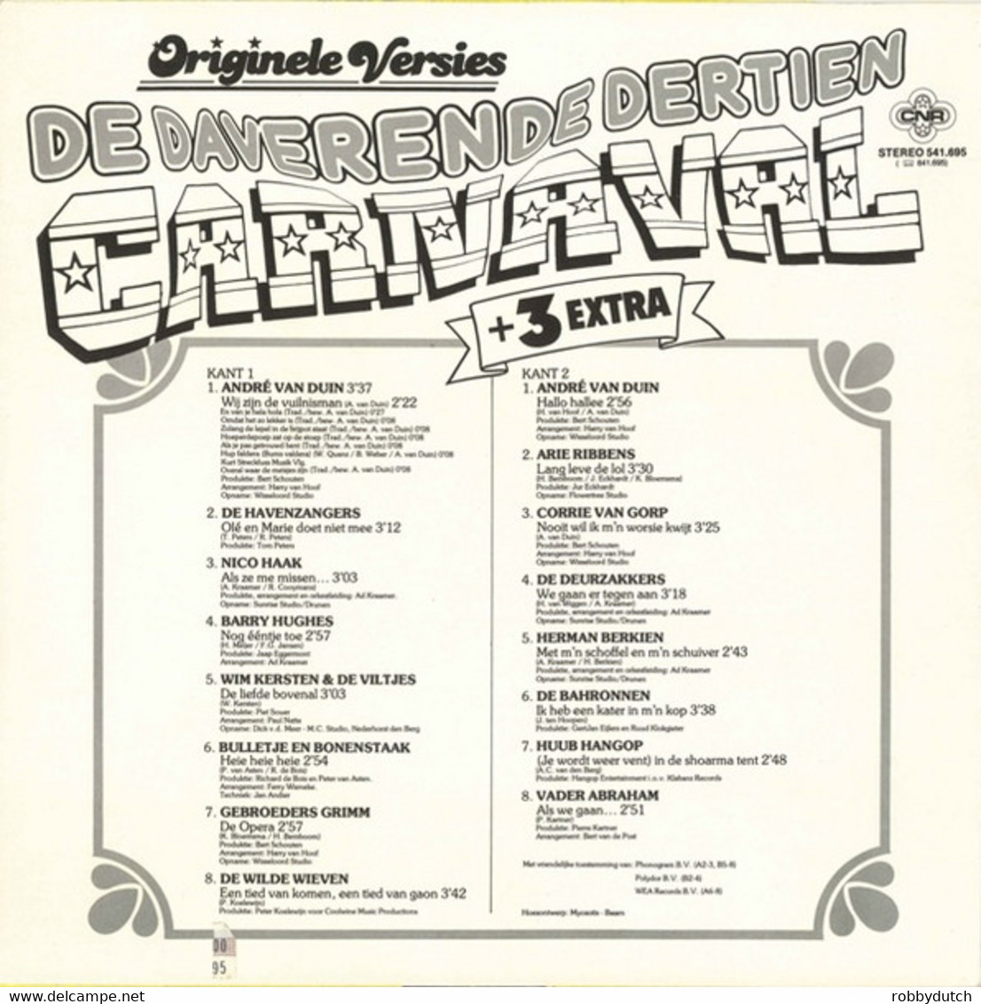 * LP *  DE DAVERENDE DERTIEN CARNAVAL + 3 EXTRA (Holland 1984) - Andere - Nederlandstalig