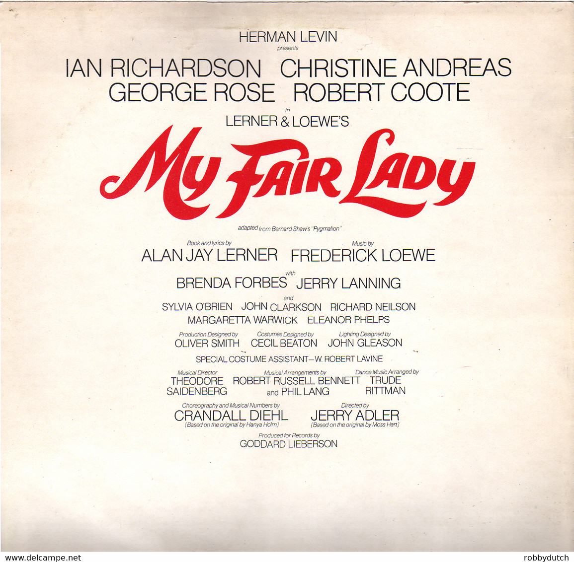 * LP *  MY FAIR LADY (Original Cast 20th Anniversary Production) LERNER & LOEWE (England 1976) - Musicales